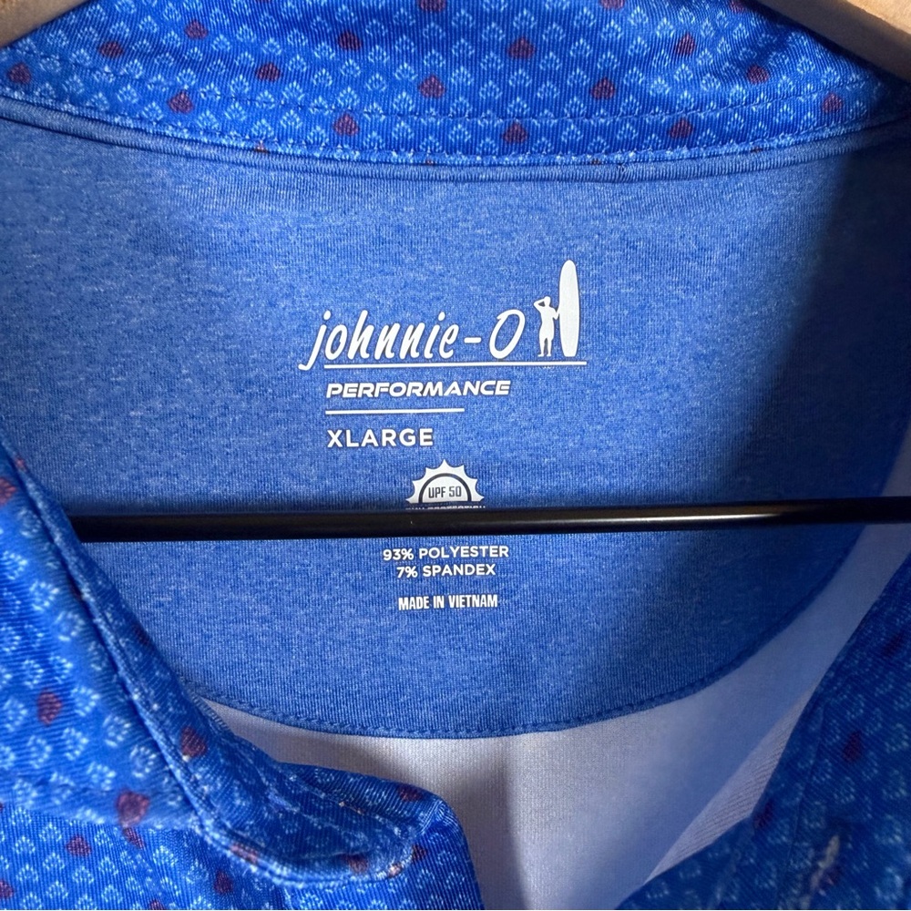 Johnnie-O Performance Polos Size XL Lot Of Two Blue Stretch Performance AOP - Picture 5 of 9